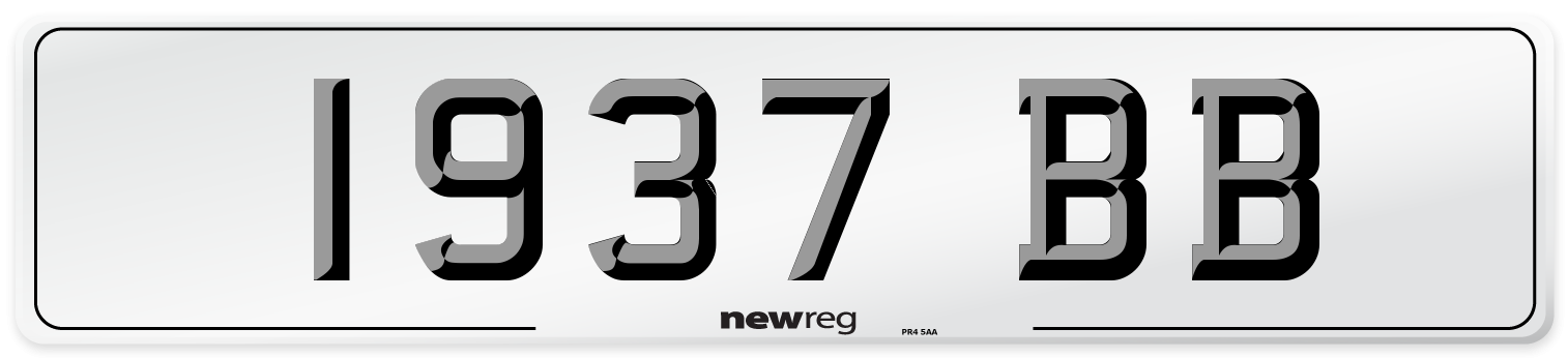 1937 BB Number Plate from New Reg